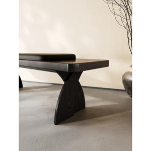 Banc en bois massif avec coussin pour chambre à coucher, salle de maquillage, tabouret à chaussures, design durable et polyvalent - Product Image 5