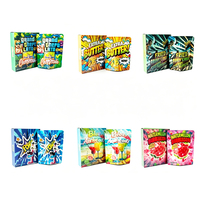 Sacs d'emballage en Mylar en gros avec boîte, impression UV sélective, découpe holographique, sacs en Mylar 3,5g pour aliments, gâteaux, bonbons, collations