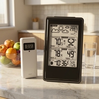 Nouvelle station météo portable sans fil avec écran tactile LCD, baromètre, hygromètre, thermomètre domestique, certifiée IP65, en plastique OEM