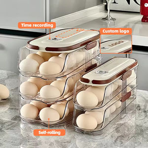3-Layer Self-Rolling Egg Holder Easy to Reach <b>Plastic</b> <b>Kitchen</b> Egg Organizer with Injection Technics for Food Use - Product Image 2