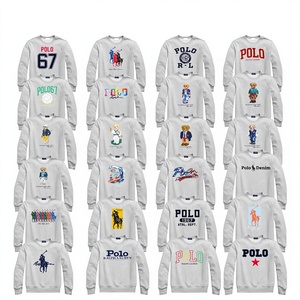 Felpa Autunno 2023 con Applicazione <span class=keywords><strong>Orsetto</strong></span> e Lettera X in Filo Dorato, Cotone 350-400g, Collo Tondo, Stile Casual Oversize per <span class=keywords><strong>Uomo</strong></span> e Donna - Product Image 1