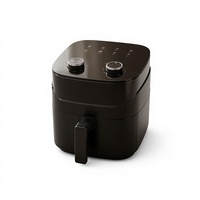 Penggorengan Udara Listrik Tanpa Minyak Merk Manufacturer Square, Timer Mekanik, Kapasitas 4L, Hemat Energi, Mudah Dibersihkan, Untuk Rumah Tangga