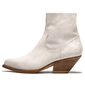 Bottines à talon en cuir véritable de haute qualité fabriquées en usine à Dongguan pour femmes - Product Image 3