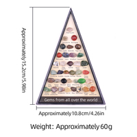 Vente en gros 36 sortes de pierres précieuses en agate cristal naturelles Emballage de boîte en plastique triangle avec pierres mélangées pour cadeau
