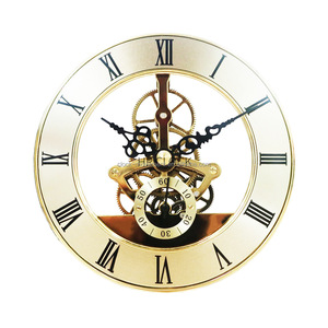 5 pollici (diametro 126MM) <span class=keywords><strong>orologio</strong></span> a <span class=keywords><strong>ingranaggi</strong></span> mobili metallo scheletro inserto <span class=keywords><strong>orologio</strong></span> con colore argento numeri romani quadrante - Product Image 2