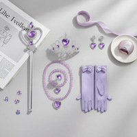 Accessoires pour robe de fille, costume de princesse, baguette magique, couronne, collier, accessoires de déguisement pour enfants, fête d'Halloween, cosplay