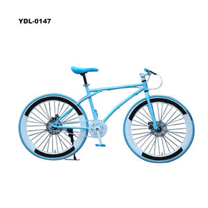 तय गियर बाइक पीछे ब्रेक बाइक 26 Inch पुरुष और महिला छात्रों DIY रंग रेट्रो सड़क बाइक ठोस टायर साइकिल - Product Image 2