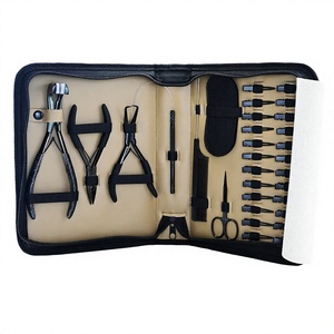 Kit de herramientas de extensiones de cabello de diseño personalizado, alicates de extensión de cabello de microanillo, alicates de cinta, tijeras de bucle para enhebrar, clips de estilo - Product Image 1