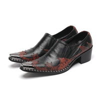 Xinzirain personnalisé hommes Fiery Gator en cuir véritable alligator peau de serpent métal casquette acier orteil impression Derby robe Oxford chaussures