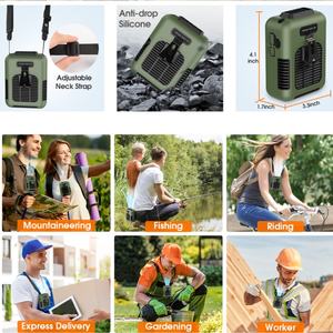 Batterie externe portable 8000 mAh, ventilateur sans lame rechargeable pour le cou, mini ventilateur de camping, ventilateur de refroidissement pour la taille, clip pour voiture/camping-car, hôtel - Product Image 2