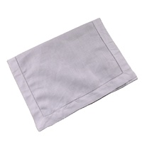 N068-PM Napperons de table en lin blanc 14"x20" brodables et imprimables, avec ourlet échelle, pour décoration de mariage et de Noël