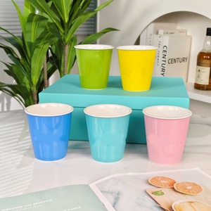 แก้วกาแฟหลากสีมาการอง 5 ชิ้น/ชุด ของขวัญคริสต์มาส โบนไชน่า งานฝีมือทำมือสำหรับใช้ในบ้าน - Product Image 3