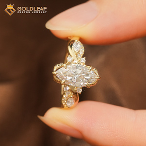 Anillo de Diamantes Marquise de Oro Sólido de 14/18K con Certificado IGI, 2 3 4ct DEF VVS/VS para Compromiso, Boda, Aniversario, Uso Diario - Product Image 3