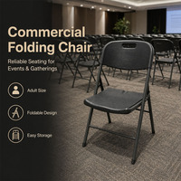 Chaise pliante en métal noir en gros, chaises pliantes portables en plastique durables avec finition imitation bois pour conférence
