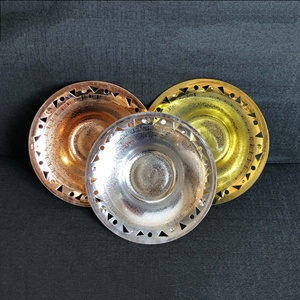 13 pouces or rose double placage squelette gravure fine motif polyvalent fruits <span class=keywords><strong>plat</strong></span> bol plateau décoratif chargeur assiette - Product Image 1