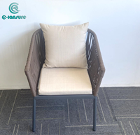 Meubles de maison modernes simples, meubles d'extérieur, table et chaises de salle à manger en corde tressée pour villa, hôtel, patio