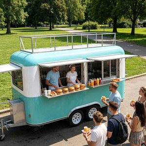 Camion de restauration mobile de luxe, remorque à café avec four à pizza, machine à glace, chariot de restauration rapide de rue - Product Image 1