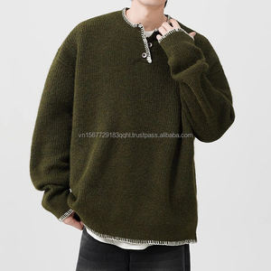 Pull tricoté doux à rayures contrastées, style rétro hivernal, col rond, unisexe, marque de mode neutre, passe-partout, pour couple - Product Image 5