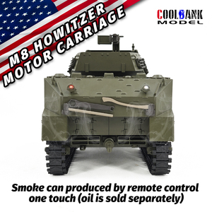 1/16 RC réservoir seconde <span class=keywords><strong>guerre</strong></span> <span class=keywords><strong>mondiale</strong></span> réservoir US M8 comment Itzer moteur chariot avec fumée tourelle Rotation 360 ° Tempo adulte enfants modèle réservoir - Product Image 3