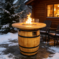 Brasero multi-tons en matériaux variés avec verre trempé pour sublimer toute zone de vie extérieure résidentielle