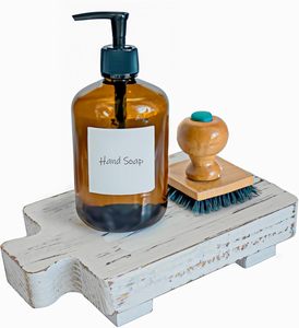 Plateaux de service en bois de bambou flottants modernes personnalisables avec pied en bois pour la maison ou la fête - Product Image 1