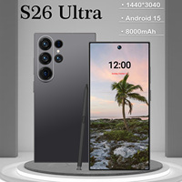 Smartphone Android 15 S26 Ultra Gaming 5G Deca Core Écran HD 6,9 pouces Appareil Photo Beauté 108MP Stockage 22 Go + 2 To Double SIM 8000 mAh