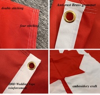 Drapeaux canadiens en polyéthylène 300D Mini tapis brodé en tissu Oxford 300D Drapeau brodé à la main pour l'extérieur et l'intérieur Patriotisme