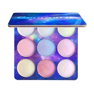 Paleta de Sombras de Ojos de 9 Colores, Iluminador, <span class=keywords><strong>Bronceador</strong></span>, Polvo Prensado, Color Holográfico Polarizado, Iluminador Camaleón Multifuncional - Product Image 1