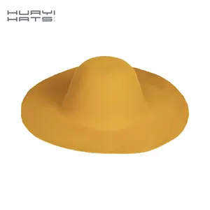 HUAYI टोपी टोपी शरीर 100% ऑस्ट्रेलिया ऊन बैंगनी हार्ड व्यापक कगार फेडोरा महिलाओं और पुरुषों टोपी लगा