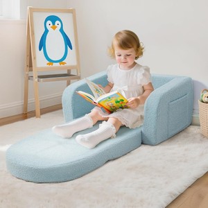 Canapé-lit pliable 2-en-1 en mousse souple pour tout-petits, idéal pour la maternelle (garçons et filles de 1 à 3 ans) - Product Image 1