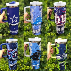 Borraccia Termica Portatile Personalizzata da 40oz in Acciaio Inossidabile con Stampa delle 32 Squadre di Football Americano e Cannuccia per il Giorno della Partita - Product Image 3