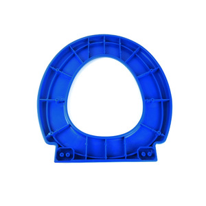 Asiento de Inodoro en Forma de D, Azul, de Plástico, con Respaldo, para Uso en Baños de Personas Mayores - Product Image 1