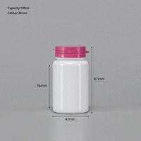 Bouteilles en plastique vides pour vitamines et médicaments, 100 ml, 120 ml, 150 ml, 200 ml, avec bouchon à anneau, directement de l'usine