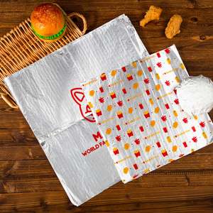 Emballage alimentaire jetable sur mesure en papier, isolation en aluminium pour les plats à emporter, adapté aux hamburgers, aux sandwichs et aux emballages alimentaires - Product Image 2