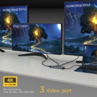 USB C Hub Multi port Adapter 10-in-1 mit 4K HDTV VGA, USB A, SD TF,USB C PD100W, Audio für Win Dows/Mac,USB C Geräte