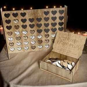 Guest With <b>Blank</b> Heart Rustic Decor Drop Top Frame Sign <b>Book</b> for Reception & Wedding - Product Image 1