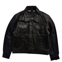 Veste de Travail Homme en Cuir PU Noir Délavé avec Logo Personnalisé, Col Revers et Multi-Poches, Style Trucker, Vente en Gros Usine pour Automne Hiver
