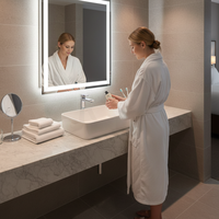 Fabricant chinois de lavabo rectangulaire en céramique blanche moderne de 50 cm de longueur, à poser sur le plan, pour salle de bain d'hôtel