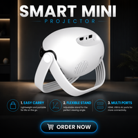 Nouveauté : Mini projecteur domestique Z6 LED 1280x720P Android 11, projecteur intelligent portable avec support, Wi-Fi double bande, prise en charge jusqu'à 1080P