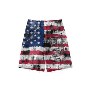 Conjunto de Dos Piezas para Hombre, Estilo Urbano, Vintage, Tejido de Punto, 100% Algodón, 500GSM, Lavado Ácido, Transpirable, con Estampado por Transferencia de Calor, Casual - Product Image 4