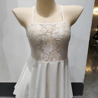 Femmes Sexy Dos Nu Mini Robe Vêtements De Nuit Dentelle Transparent Creux Babydoll Fermeture À La Taille Élastique