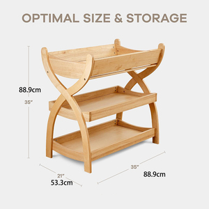 Table à langer multifonctionnelle à 3 niveaux <span class=keywords><strong>pour</strong></span> bébé, station de change de couches <span class=keywords><strong>pour</strong></span> nourrissons avec étagères de rangement <span class=keywords><strong>pour</strong></span> le salon - Product Image 6