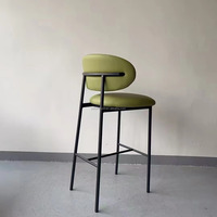 Tabouret de bar de luxe en velours rembourré, chaise haute de comptoir, acier inoxydable, bar de cuisine pour la maison, meubles d'hôtel