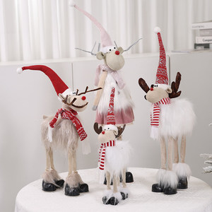 Decoración Navideña, Renos <span class=keywords><strong>de</strong></span> Cuatro Patas, Adornos Esponjosos, Muñecos Pequeños, Muñeco <span class=keywords><strong>de</strong></span> Nieve, Santa Claus, Accesorios para Decoración <span class=keywords><strong>de</strong></span> Escenas, Ecológicos - Product Image 1