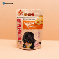 Sachet d'emballage refermable mat orange pour aliments pour chiens, impression hélio, matériau BOPP, résistant à l'humidité, pour croquettes et friandises pour animaux de compagnie
