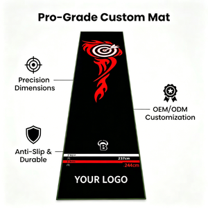 Tapis <span class=keywords><strong>de</strong></span> fléchettes professionnel robuste en polyester antidérapant, sur mesure, avec oche pour la <span class=keywords><strong>protection</strong></span> du sol - Product Image 1