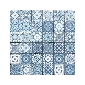 Фабричная изготовленная на заказ Смешанная цветная мозаичная плитка ручной работы для ванной комнаты фон настенная плитка испанская винтажная плитка