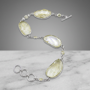 Art Palace 925 Silver Shell Bracelet Classic <b>Chain</b> Link Design Trendy Oval Shape Unisex Everyday Wear Jewelry - Product Image 1