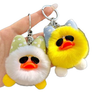 Blush Cat Ball Plush Keychain Soft Eco-Friendly Girly Handmade <b>Doll</b> Bag Cute Cartoon Character Pendant Small Gift <b>Accessories</b> - Product Image 2