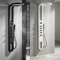 Nouveau Système de Douche Mural Multifonctionnel de Luxe Moderne en Acier Inoxydable avec Panneau de Douche LED Numérique et Fonction Massage